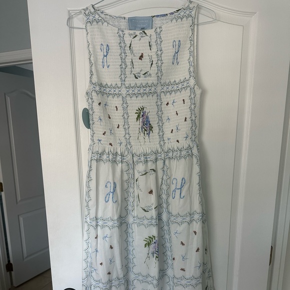 NWT Hill House Home The Cosmina Nap Dress White Floral Patchwork - Picture 4 of 4